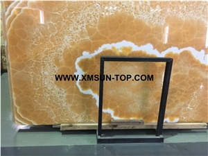 Golden Yellow and White Onyx Slabs/Onyx Stone Flooring/Onyx Covering/Onyx for Wall Covering&Wall Cladding/Onyx for Floor Covering/Interior Decoration/Luxury Stone/Onyx with Patterns