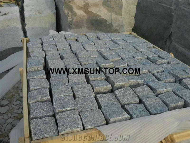 Grey Sandstone Cube Stone/Light Grey Sand Stone Cobble Stone/Stone Paving Sets/Natural Stone Floor Covering/Stone Courtyard Road Pavers