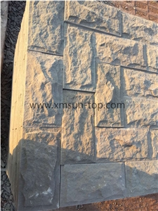 Grey Sandstone Mushroomed Cladding/Light Grey Sandstone Mushroomed Stone/Grey Mushroom Stone/Building Stone/Mushroom Wall Cladding/Grey Sandstone Mushroom Wall Tile