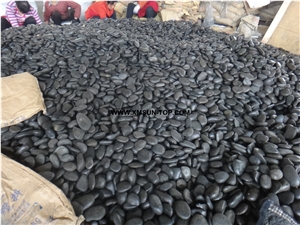 Ordinary Polished Black River Stone&Pebbles/Mixed Pebbles Stone/Round Pebbles/Dark Balck Pebble for Landscaping Decoration/Wall Cladding Pebble/Flooring Paving Pebble
