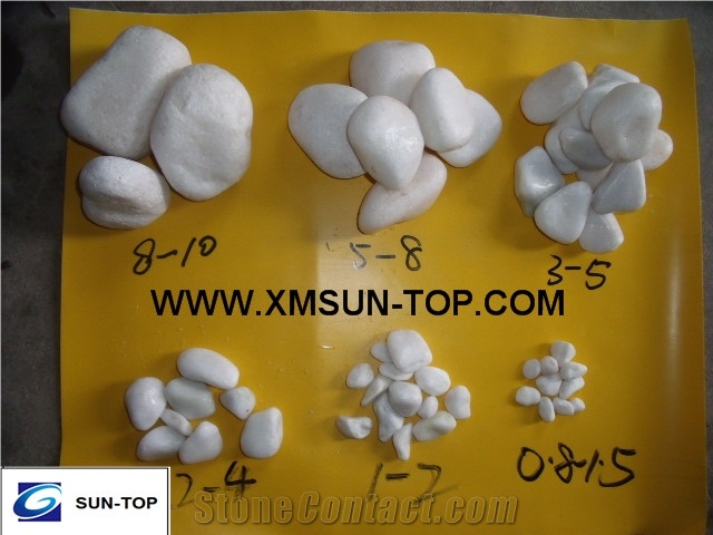 Pure White River Stone&Pebbles with Different Size/White Pebbles/Round Pebbles/Pebble for Landscaping Decoration/Wall Cladding Pebble/Flooring Paving Pebble