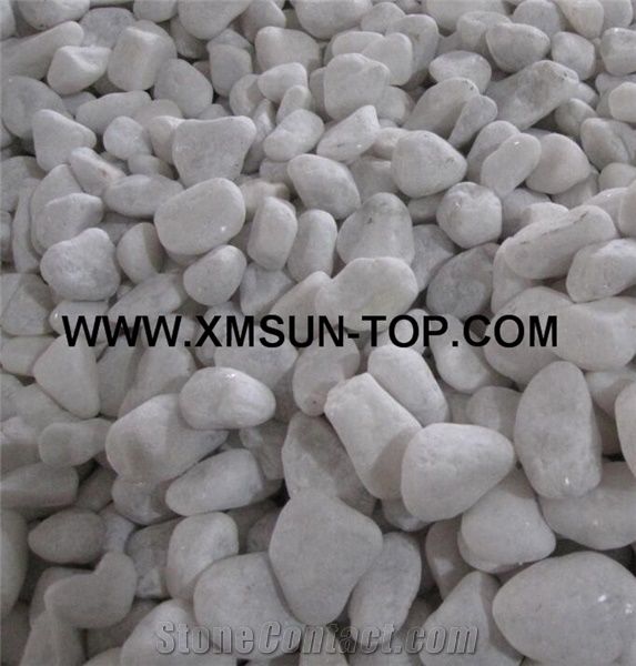 Pure White River Stone&Pebbles with Different Size/White Pebbles/Round ...