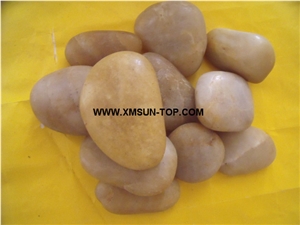Yellow River Stone&Pebbles with Different Size/Light Yellow Pebbles/Round Pebbles/Pebble for Landscaping Decoration/Wall Cladding Pebble/Flooring Paving Pebble