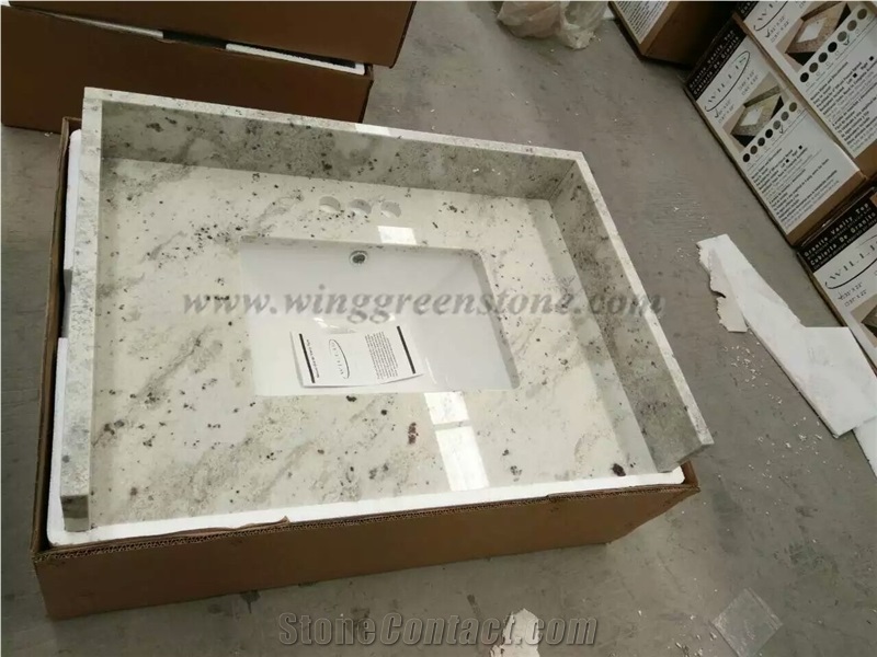 Andromeda White Vanity Top with Sink,Bianco Andromeda,White Lanka Vantiy Top with Sink