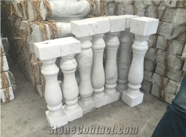 Competitive Price for Balustrade in Guangxi White and China Carrara White Marble,Customized Design Are Available