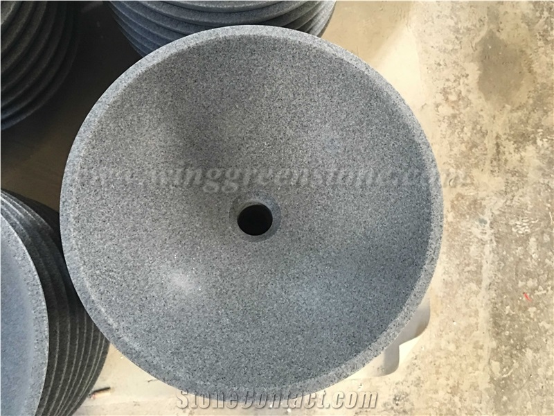 Competitive Price G654 Honed Round/Rectangle/Oval/Square Sinks/Basins for Kitchen/Bathroom/Vessel Decoration, Winggreen Stone