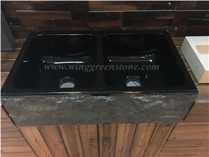Competitive Price with High Quality Shanxi Black Basins/Sinks for Kitchen/Bathroom Decoration, Winggreen Stone