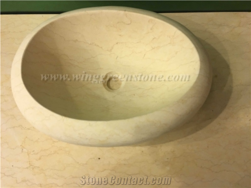 Competitive Price with High Quality Sunny Yellow Mable Sinks/Basins for Bathroom/Kitchen/Vessel Decoration, Winggreen Stone