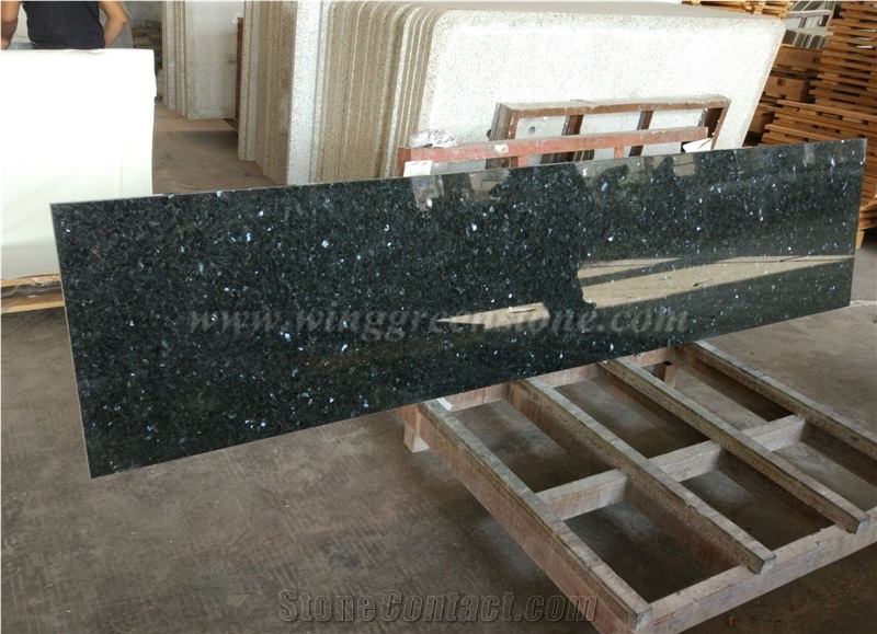 Emerald Pearl Granite Countertop, Natural Granite Countertop, Polished Granite Countertop, Kitchen Countertop, Xiamen Winggreen Manufacture
