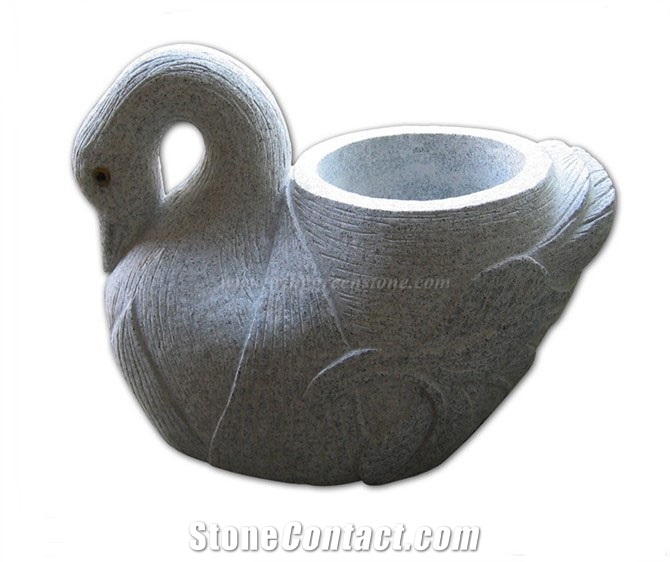 Granite Flower Pot, Animal Shape Granite Flower Pot for Garden Decoration, Exterior Flower Pot, Winggreen Stone
