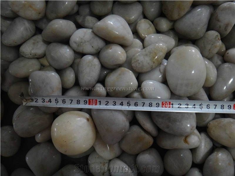 High Polished Pebble Stone, A-Class High Polished White Pebble Stone, Winggreen Stone