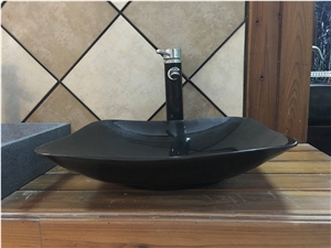 Hot Sale Shanxi Black Granite Rectangle/Round/Square/Oval Basins/Sinks for Kitchen/Bathroom Decoration, Winggreen Stone