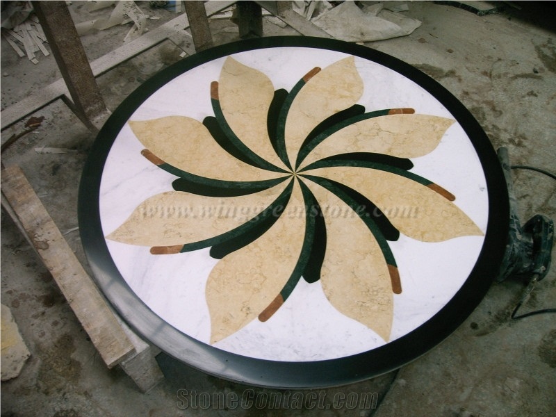 Round Flower Pattern Water Jet Marble Flooring Medallions Buy