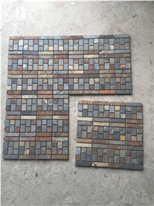 Rustic Mosaic Tile for Wall and Floor. Interior or Exterior Decoration, Rust Slate Mosaic Tile, Winggreen Stone