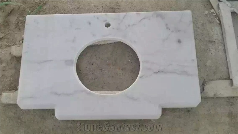 Guangxi White Marble Bathroom Countertops, Bathroom Vanity Tops