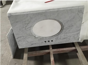 Guangxi White Marble Bathroom Countertops, Bathroom Vanity Tops