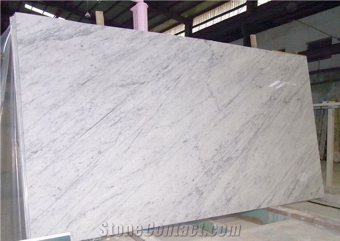 Italian Carrera Flooring Tiles Slab Bianco Carrara White Marble from China  
