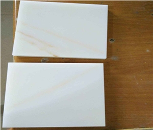 White Marble with Yellow Lines Stone Best for Decorative