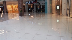 Shopping Mall Flooring Tiles Of Polished White Nano Crystallized Stone