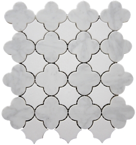 Carrara White and Sivec White Marble Mosaic