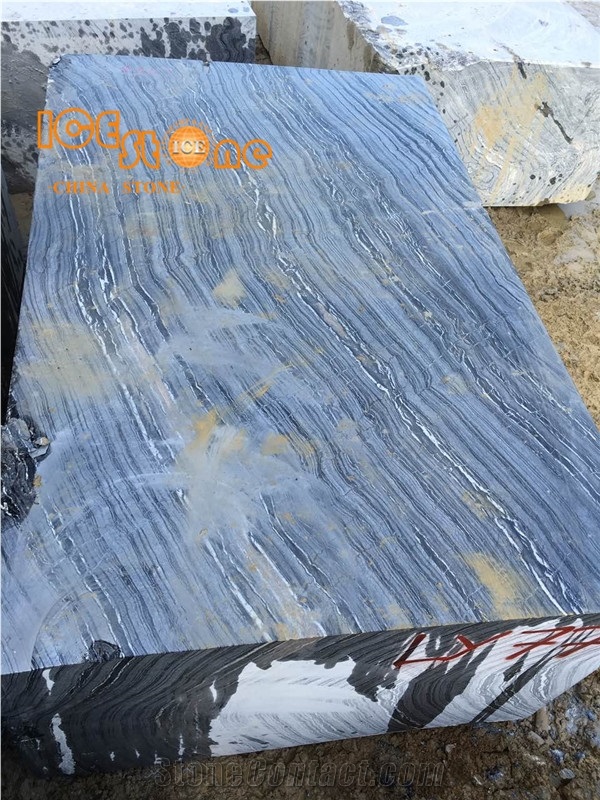 Black Wooden Marble/Silver Wave Block/Chinese Natural Stone/Raw Block/Fossil Black/