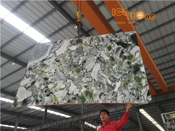 New Polished Ice Connect Marble/Ice Green Marble/White Beauty Slabs and Tiles