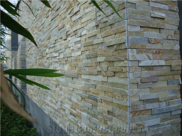 Black White Beige Multicolor Yellow Slate Culture Wallstone Feature Wall Stone Veneer Ledge Stone