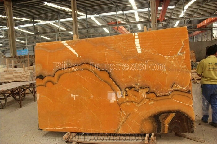 Agate Onyx Slabs & Tiles/Wall Cladding/Cut-To-Size for Floor Covering/For Interior Decoration Indoor Metope/Stage Face Plate/China Yellow Onyx/Tv & Sofa Background