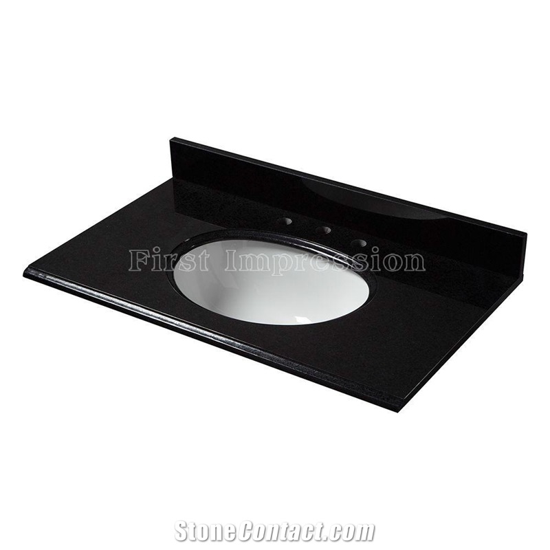 Black Galaxy Granite Countertop /Polished Black Granite Vanity Top /Absolutely black Granite Kichen Countertops/China Black Granite Kitchen Bar Top