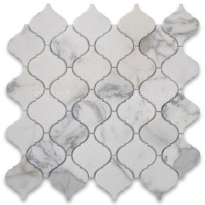 Calacatta Gold Lantern Shaped Mosaic Tiles /Grey Marble Mosaic Tiles for Flooring /Honed Lantern Shaped Grey Marble Mosaic Tiles