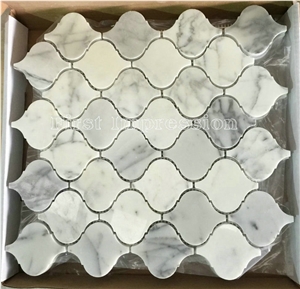 Carara White Marble Mosaic Tiles/Wall Mosaic/Polished Mosaic Tiles/Polished Pattern and Tiles/White Marble for Home Decoration/China Mosaic