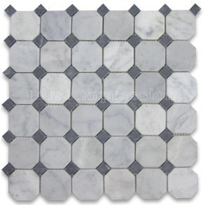 Carrara Marble 2 Inch Hexagon Mosaic Tile Tumbled/Carrara Marble Honed Surface Mosaic Tiles /Hexagon White Marble Mosaic Tiles for Flooring