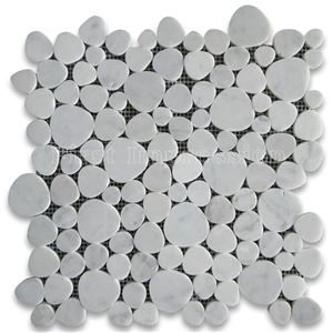 Carrara Marble Circle Bubble Mosaic Tile Polished/Grey Marble Mosaic Tiles/Round Mosaic Tiles