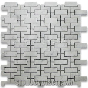 Carrara Marble Target Pinwheel Mosaic Tile Gray Dots Polished/Grey Marble Mosaic Tiles for Flooring