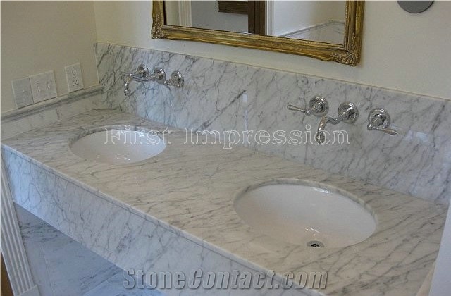 Carrara White Marble Bath Top /White Marble Vanity Top/Carrara White Marble Countertop