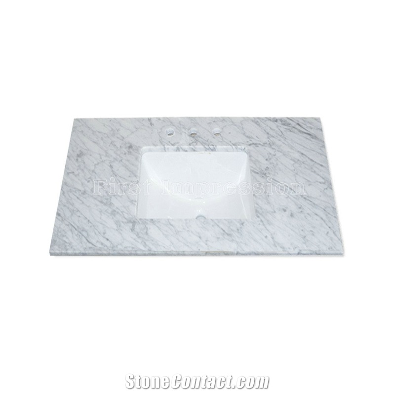 Carrara White Marble Bath Top /White Marble Vanity Top /White Marble Countertop Polished Surface /Calacatta Carrara White Vanity Top