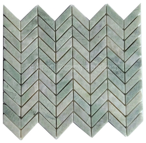 China Green Jade Onyx Mosaic/Basketweave Mosaic Pattern Tiles for Bathroom Walling Decoration/Crystal Green Marble Mosaic/Composited Mosaic/High Quality & Best Price Mosaic/Hot Sale Green Mosaic
