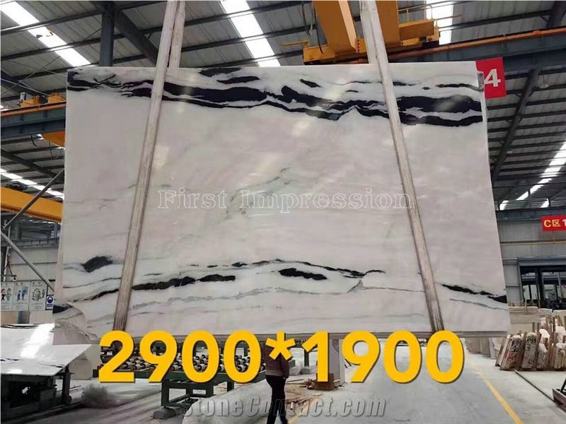 China Panda White Marble Slabs & Tiles/White Marble Wall Covering Tiles/Floor Covering Tiles/Home Decoration Background Slabs Tiles/Building Stone Material/Black and White Marble/Good Price Marble