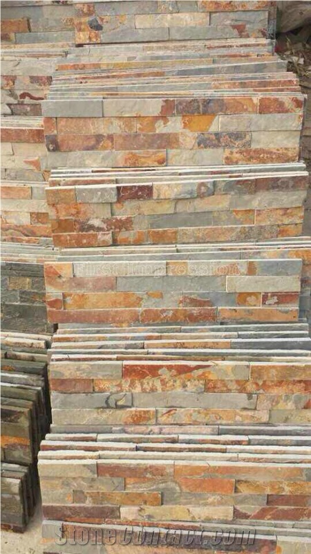 China Rust Culture Stone/Slate/Golden Grain Slate/Rusty Slate/Slate Cultured Stone Corner/Rust Yellow Slate Corner Stone/Wall Cladding/Ledge Stone/Chinese Slate Tiles/High Quality