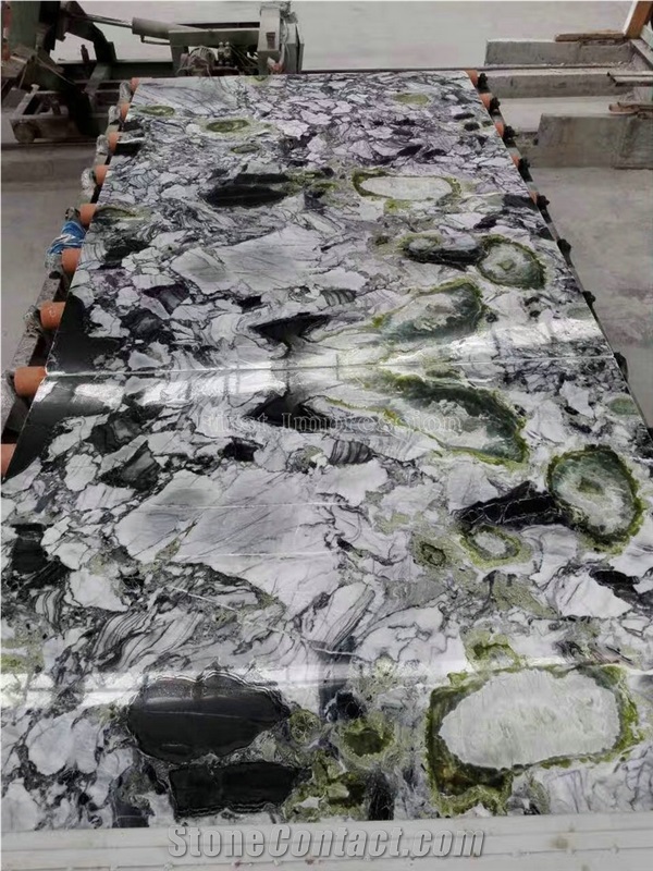 China White Beauty/Ice Connect Marble/Chinese Green/Marble Slabs & Tiles/Cut to Size/Ice Green/White and Green Marble/Best Price Good Quality Marble