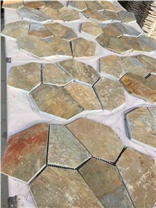 Chinese Multicolor Crazy Slate Tile/Cheap Slate Flagging Tile/Flagstone Walkway Pavers/China Rustic Slate Random Flagstone Pavers/Floor Paving/Walkway Pavers/Best Price Slate & High Quality Slate