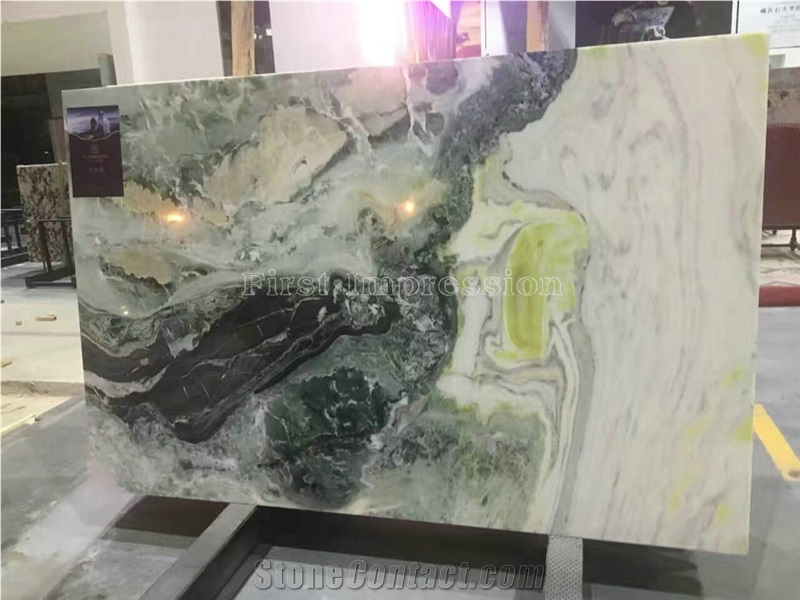Chinese New Polished Dreaming Green Marble Slabs & Tiles/Marble Skirting/Marble Opus Pattern/Marble Floor Covering Tiles/Marble Big Slabs/China Green Marble Block/Green Marble Tiles/Best Price Marble