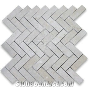 Cream Marfil Beige Marble Herringbone Shaped Mosaic Tiles /Cream Marfil Marble Mosaic Tiles /Beige Marble Mosaic Tiles/Crema Marfil Mosaic Tiles