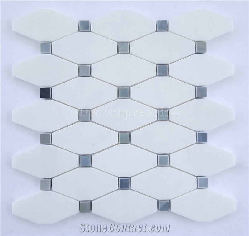 Crystal White Stone Mosaic Tile/Thassos White Mosaic/Bianco Thassos/Thassos Limenas/Snow White Diamond Marble Mosaic for Wall,Floor,Interior/Nice Mosaic