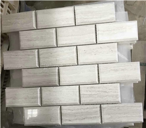 Guizhou White Wood Grain Mosaic/China Serpegiante Gey Marble/Wooden Grey Marble Mosaic For Floor & Wall/Polished Mosaic/Mosaic Pattern/Composited Mosaic