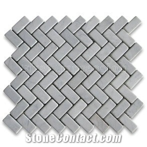 Herringbone Shape Cararra Marble Mosaic Tiles for Flooring /Grey Marble Herringbone Shaped Mosaic Tiles for Wall /Carrara White Marble Mosaic Tiles