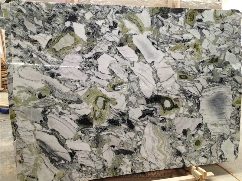 High Grade & Best Price White Beauty/Ice Connect Marble/Chinese Green/Marble Slabs & Tiles/Cut to Size/Ice Green/White and Green Marble