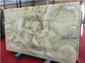 High Polished Green Onyx Slabs & Tiles/Straight & Cross Cutting/Boot Match/Background/Wall Covering/Stair/Skirting/Cladding/Cut-To-Size for Floor Covering/Interior Decoration/Wholesaler/Best Price