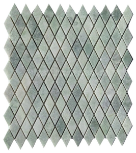 High Quality China Green Jade Onyx Mosaic/Basketweave Mosaic Pattern Tiles for Bathroom Walling Decoration/Crystal Green Marble Mosaic/Composited Mosaic