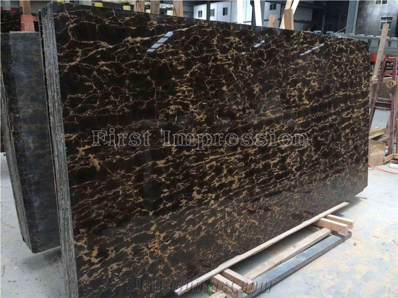 Hot Sale Black Gold Marble Slabs & Tiles/Black Gold Portopo China Marble Big Slabs/Chinese Black Gold Marble/Black Gold Flower Marble/Luxury & Good Price Marble/New Polished/Sichuan Black Gold Marble